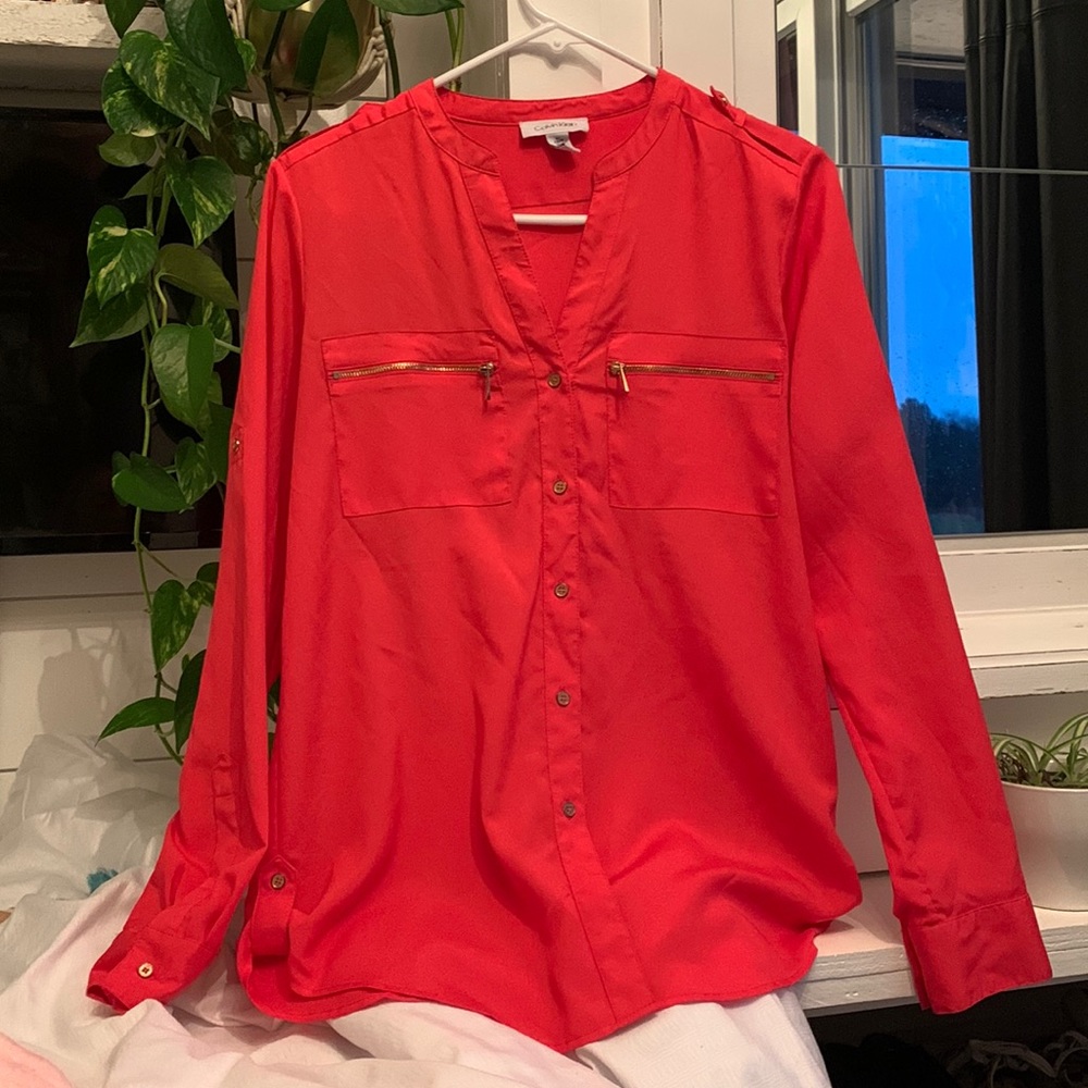 Calvin Klein Blouse- SMALL- Pink